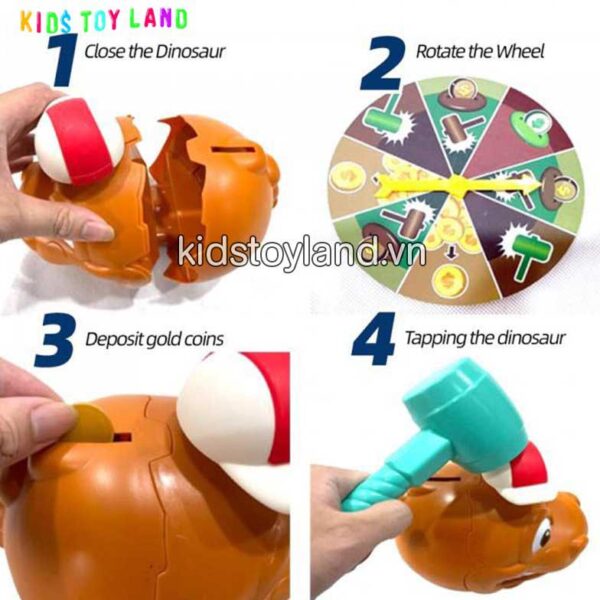 Hộp Đồ Chơi Đập Khủng Long Lấy Vàng - Ảnh 14